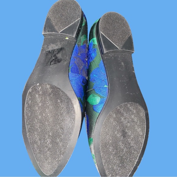 KELLY & KATIE DOTTY FLORAL PATTERN FLAT LOAFERS W/BROCADE POINTED TOES ~S/7 - Picture 10 of 11